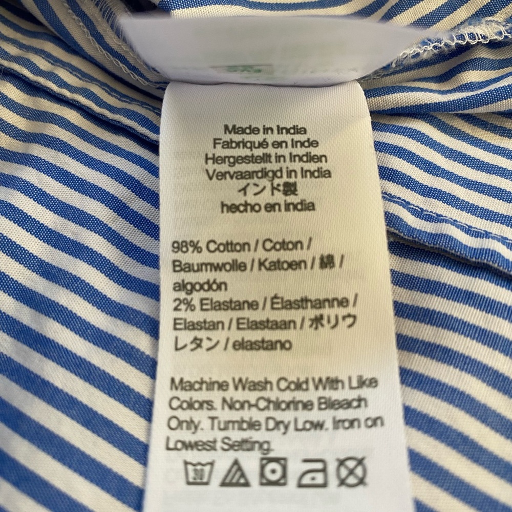 J. Crew Blue and White Striped Sleeveless Button down Shirt S - Picture 5 of 7